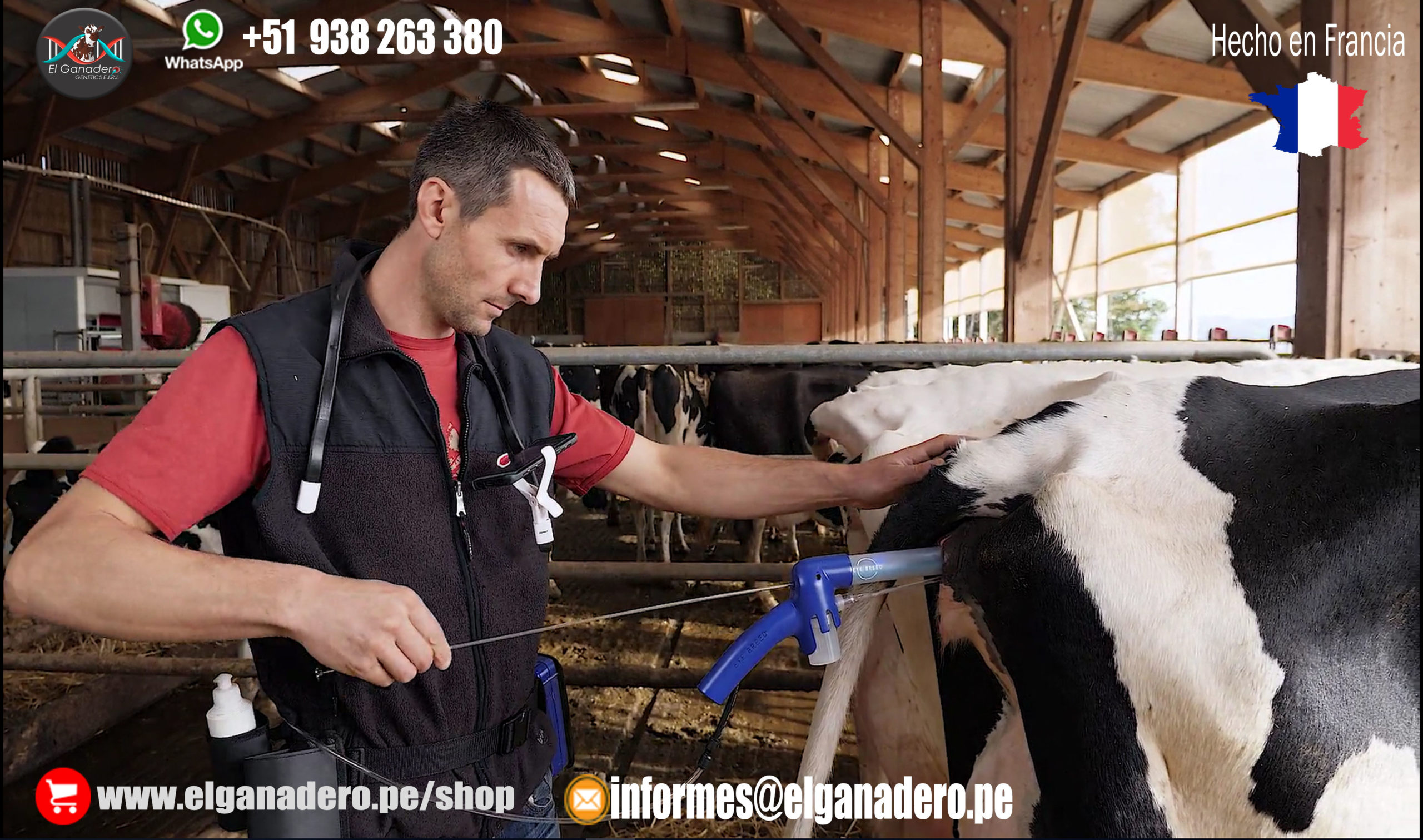 Pistola de Inseminación con camara eye breed