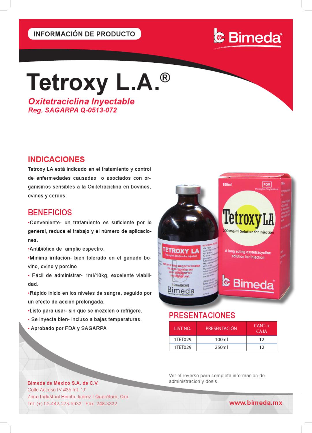 Antibiótico Tetroxy-LA 100 ml Irlanda - Imagen 5