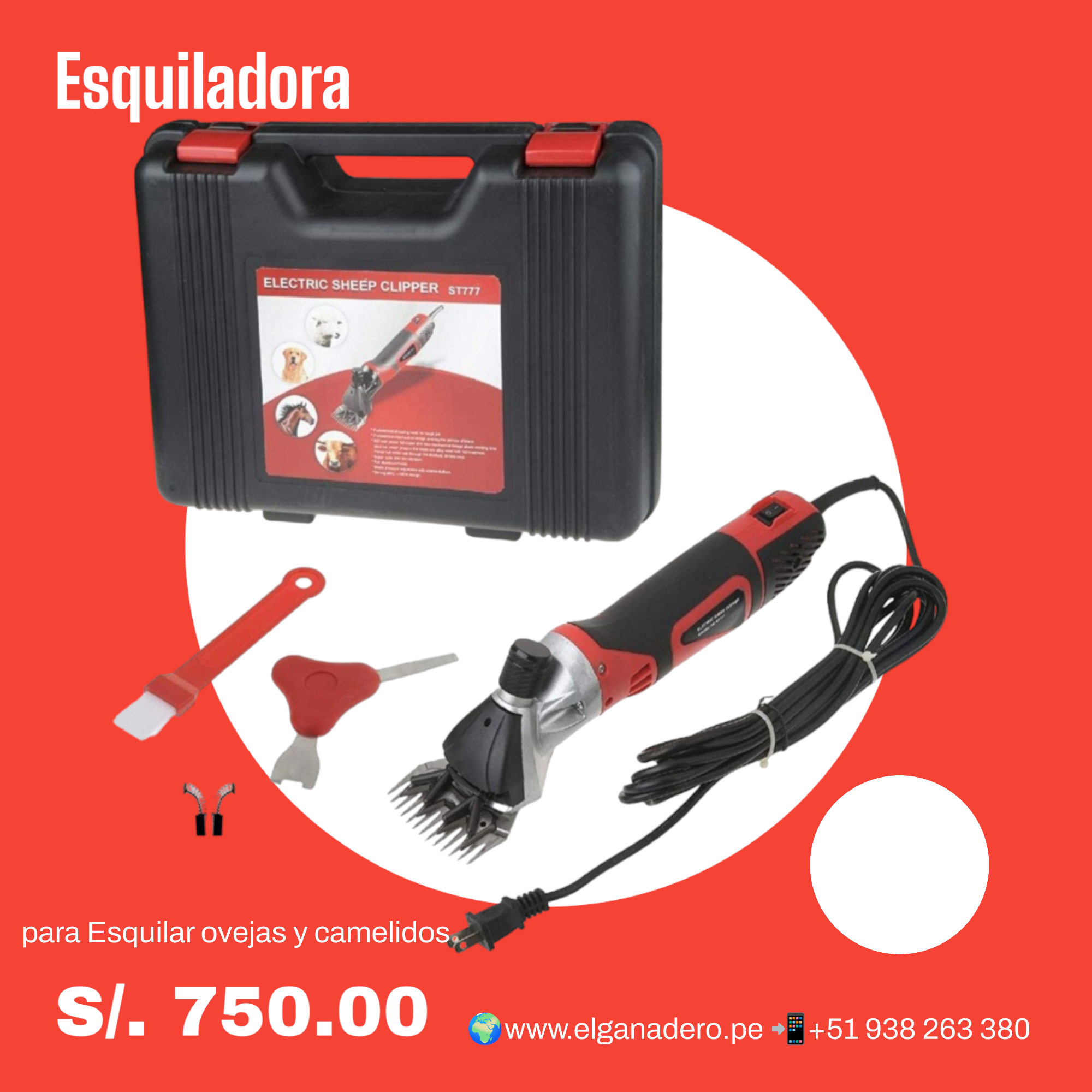 Esquiladora Eléctrica para Ovejas y Camelidos - Imagen 4