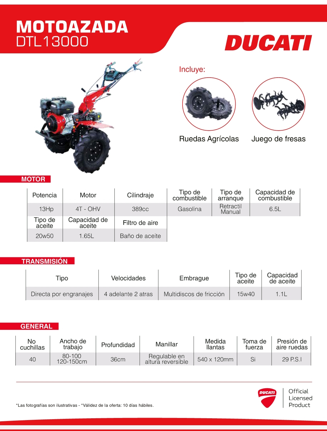 Motoazada Ducati DTL 13000 13HP - Imagen 5