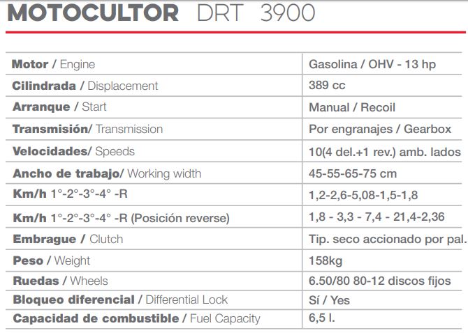 Motocultor Italiano Ducati DRT 3901 13 HP - Imagen 4