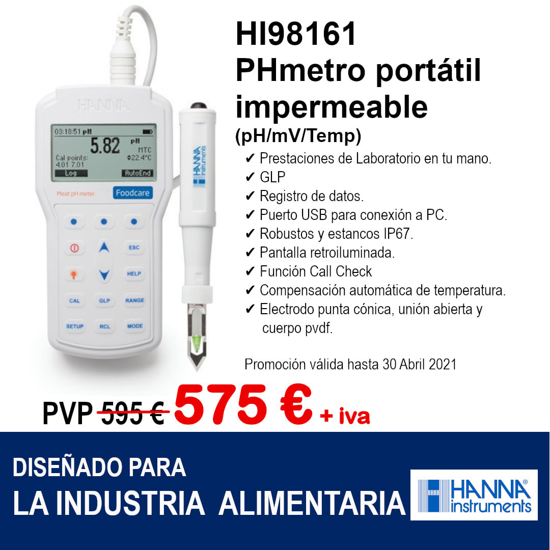pHmetro portátil (pH/ mV/ Temp HI98161 Hanna - Imagen 7