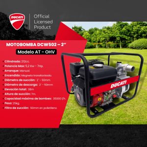 MOTOBOMBA AGUA  DUCATI 2″ 7HP