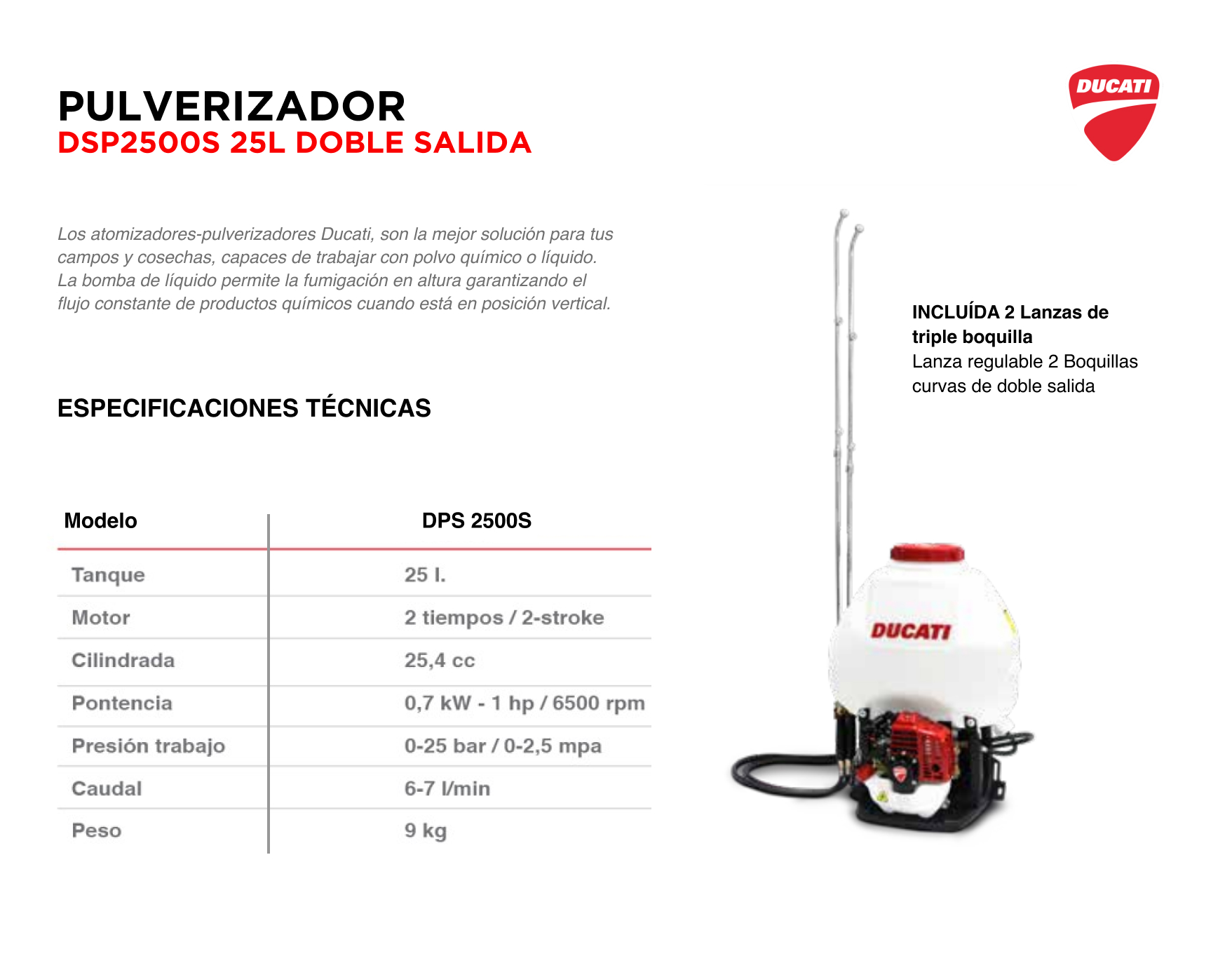 PULVERIZADOR DSP2500S 25L DOBLE SALIDA - Imagen 9