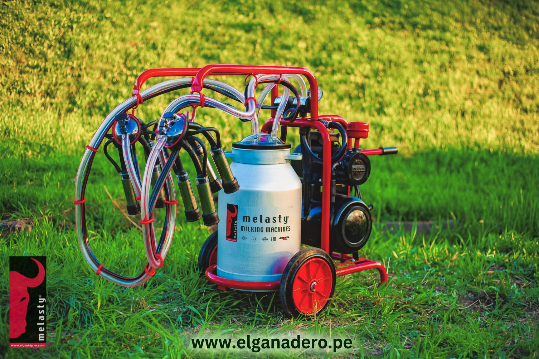 Máquina de Ordeño Portátil Melasty TY 2-2 AK-GE | Doble | 2 x 30 L | Motor Gasolina 6.5 HP